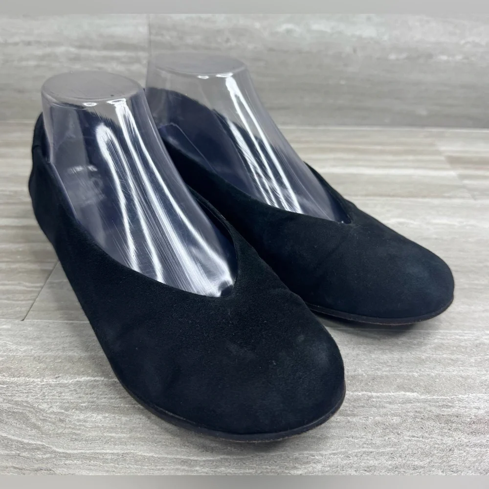 Eileen Fisher Una Hidden Wedge Suede Ballet Loafers Womens Size 7.5